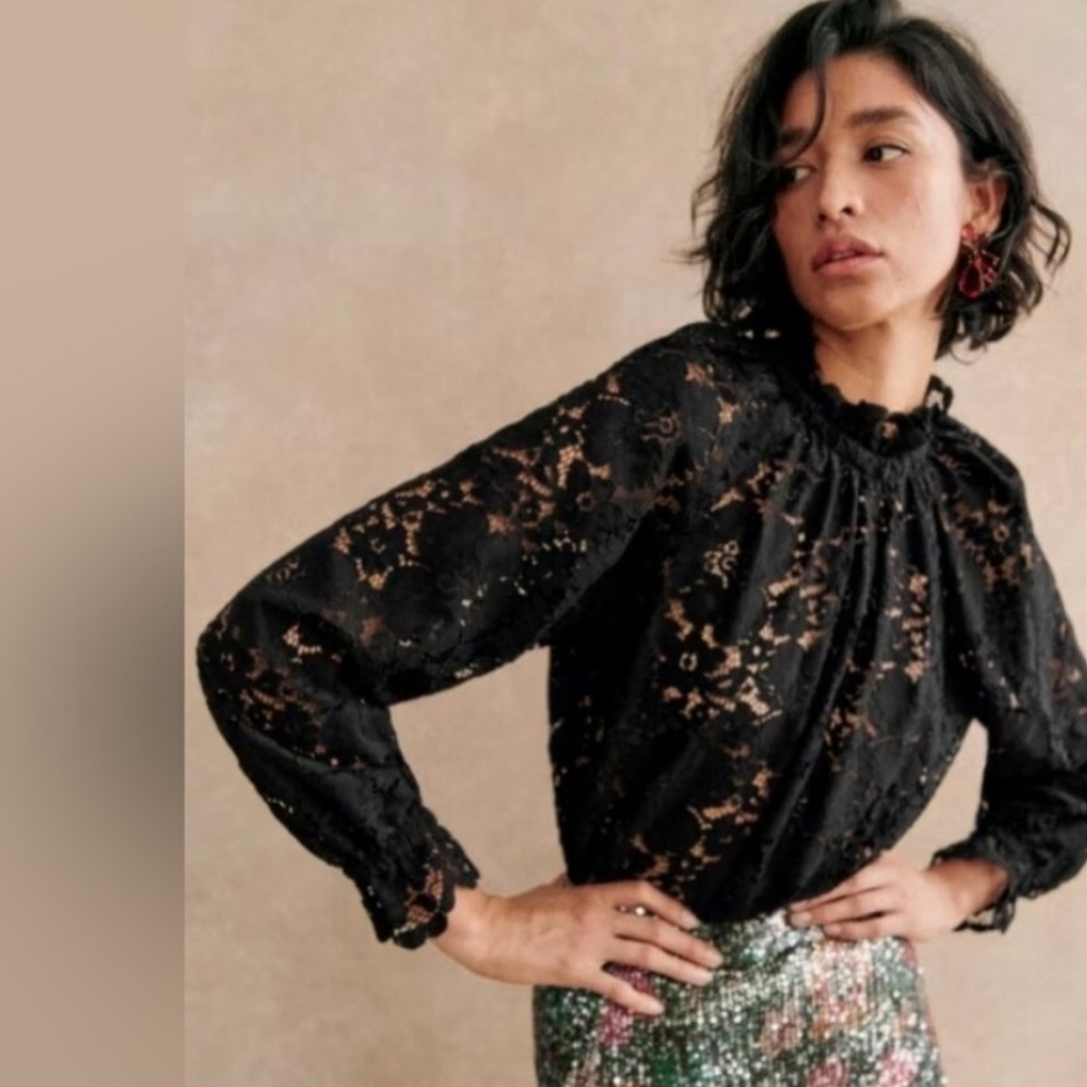 Sezane Sheila Blouse Black - Size 4